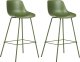 Beliani Zestaw 2 krzeseł barowych zielony EMMET 1