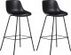 Beliani Krzesło barowe Zestaw 2 Czarny EMMET 1