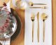 Beliani Zestaw sztućców 30 elementów złoty RIGATONI 2