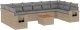 vidaXL 11-częściowy zestaw mebli ogrodowych z poduszkami, beżowy, polirattan 2