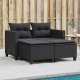 vidaXL 2-osobowa sofa ogrodowa z podnóżkami, czarna, polirattan 1