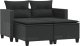 vidaXL 2-osobowa sofa ogrodowa z podnóżkami, czarna, polirattan 2