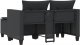 vidaXL 2-osobowa sofa ogrodowa z podnóżkami, czarna, polirattan 6