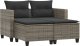 vidaXL 2-osobowa sofa ogrodowa z podnóżkami, szara, polirattan 2