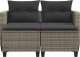 vidaXL 2-osobowa sofa ogrodowa z podnóżkami, szara, polirattan 4