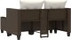 vidaXL 2-osobowa sofa ogrodowa z podnóżkami, brązowa, polirattan 6