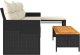 vidaXL Narożnik ogrodowy z poduszkami i stolikiem, rattan PE, czarny 6