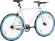 vidaXL Rower single speed, biało-niebieski, 700c, 59 cm 2