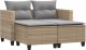 vidaXL Sofa ogrodowa 2-osobowa ze stołkami, beżowa, rattan PE 1