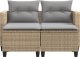 vidaXL Sofa ogrodowa 2-osobowa ze stołkami, beżowa, rattan PE 3