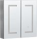 Beliani Szafka łazienkowa wisząca z lustrem LED 60 x 60 cm czarna MAZARREDO 1