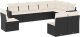 vidaXL 10-częściowy zestaw wypoczynkowy do ogrodu, poduszki czarny rattan PE 2