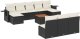 vidaXL 11-częściowy zestaw wypoczynkowy do ogrodu, poduszki czarny rattan PE 2