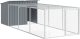 vidaXL Buda dla psa, z wybiegiem, antracytowa, 153x396x110 cm, stal 1