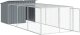 vidaXL Buda dla psa, z wybiegiem, antracytowa, 153x396x110 cm, stal 3