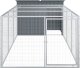 vidaXL Buda dla psa, z wybiegiem, antracytowa, 153x396x110 cm, stal 4