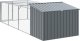 vidaXL Buda dla psa, z wybiegiem, antracytowa, 153x396x110 cm, stal 6