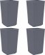 vidaXL Donice ogrodowe, 4 szt., szare, 32,5x32,5x57, PP 2