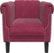 vidaXL Fotel, winna czerwień, tapicerowany aksamitem 4