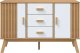 vidaXL Komoda , biało-brązowa, 114x43x73,5cm, lite drewno sosnowe 8