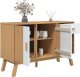vidaXL Komoda , biało-brązowa, 114x43x73,5cm, lite drewno sosnowe 5