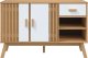 vidaXL Komoda , biało-brązowa, 114x43x73,5cm, lite drewno sosnowe 7