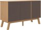 vidaXL Komoda , biało-brązowa, 114x43x73,5cm, lite drewno sosnowe 9