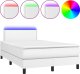 vidaXL Łóżko kontynentalne z materacem i LED, białe, 120x190 cm 2