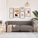 vidaXL Sofa Chesterfield, trzyosobowa, kolor taupe, obita tkaniną 3