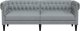vidaXL Sofa Chesterfield, trzyosobowa, jasnoszara, obita tkaniną 4