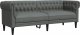 vidaXL Sofa Chesterfield, trzyosobowa, ciemnoszara, obita tkaniną 2