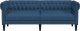 vidaXL Sofa Chesterfield, trzyosobowa, niebieska, obita tkaniną 3