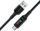 Acefast Kabel przewód USB-A - USB-C 60W z wyświetlaczem 1.2m czarny Kabel przewód USB-A - USB-C 60W z wyświetlaczem 1.2m czarny 4