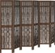 vidaXL vidaXL Parawan pokojowy, 6-panelowy, ciemny brąz, lite drewno paulowni 2