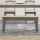 vidaXL vidaXL Ławka stołowa Panama, szara, 105x30x45 cm, lite drewno sosnowe 1