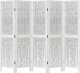 vidaXL vidaXL Parawan pokojowy, 5-panelowy, biały, lite drewno paulowni 4