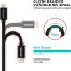Kabel USB Sourcing Textile USB / Lightning 2.0 m Srebrny (SW-QU-LIGH-3A-2M-SI) 2