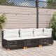 vidaXL Sofa ogrodowa z poduszkami, 3-osobowa, czarna, polirattan 3
