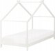 Beliani Łóżko dziecięce domek drewniane 90 x 200 cm białe ORLU 1