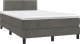 vidaXL Łóżko kontynentalne z materacem i LED, ciemnoszare, 120x190 cm 1