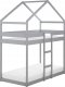 Beliani Łóżko piętrowe dziecięce domek drewniane 90 x 200 cm szare LABATUT 1