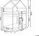 Beliani Łóżko piętrowe dziecięce domek drewniane 90 x 200 cm szare LABATUT 3