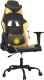 Fotel vidaXL Masujący fotel gamingowy, czarno-złoty, sztuczna skóra 7