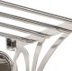 vidaXL Półka na bagaże z wieszakami i lustrem, ścienna, aluminium 5