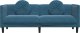 vidaXL Sofa 3-osobowa z poduszkami, niebieska, aksamit 4