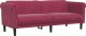 vidaXL Sofa 3-osobowa, winna czerwień, tapicerowana aksamitem 2