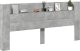 vidaXL Zagłówek z półką i LED, szarość betonu, 220x16,5x103,5 cm 5