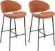 Beliani Zestaw 2 krzeseł barowych pomarańczowy KIANA 1