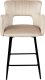 Beliani Zestaw 2 krzeseł barowych welurowe beżowoszare SANILAC 3