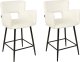 Beliani Zestaw 2 krzeseł barowych welurowe białe SANILAC 1